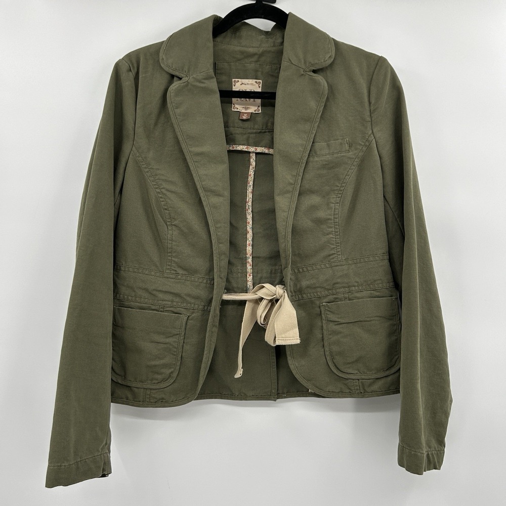 2006 Old Navy Womens‎ Y2K Jacket Sz M Green Utility Gilmore Girl Preppy Academia